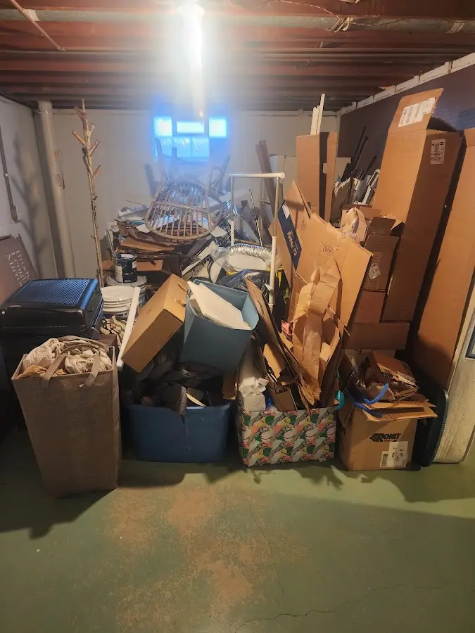 Roll-off dumpster container at job site for 6 Yard Dumpster Rental in Poestenkill